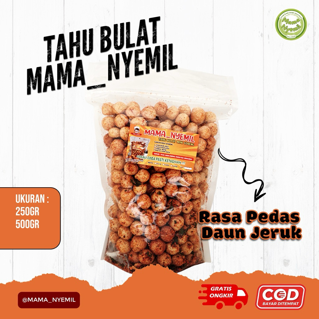 

Tahu Bulat Crispy Pedas Daun Jeruk 500gr, Camilan Tahu Bulat Crispy Pedas Gurih Enak dan Murah