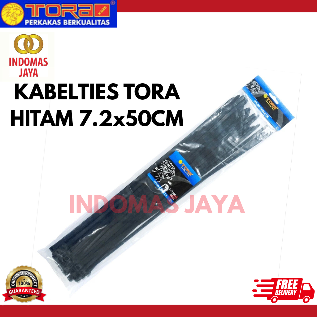 

TORA Kabel Tis Nylon 7.2 x 500 mm - Tali Ikat Warna Hitam 50 Pcs