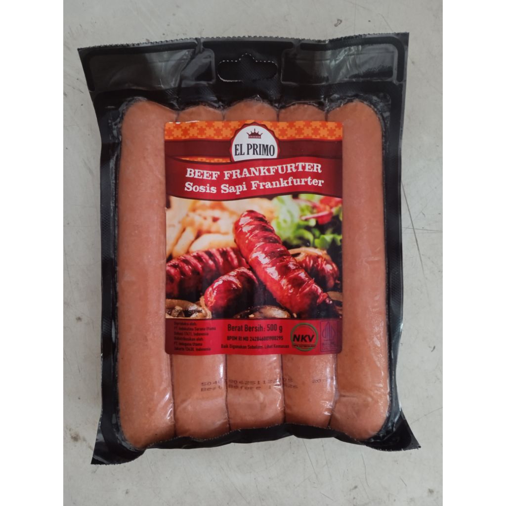 

El Primo Beef Frankfurter Sosis Sapi Frankfurter Elprimo 500 gram