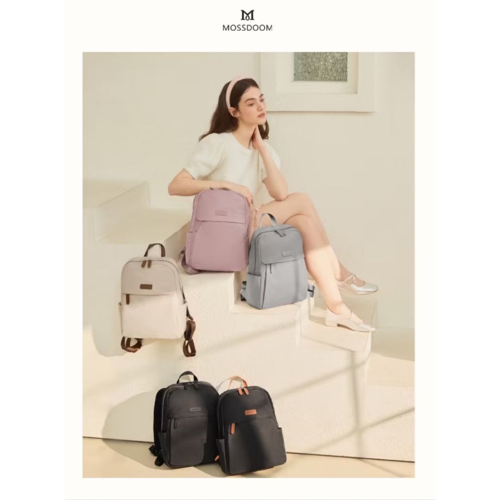 Moosddom tas ransel wanita kerja mewah elegan laptop