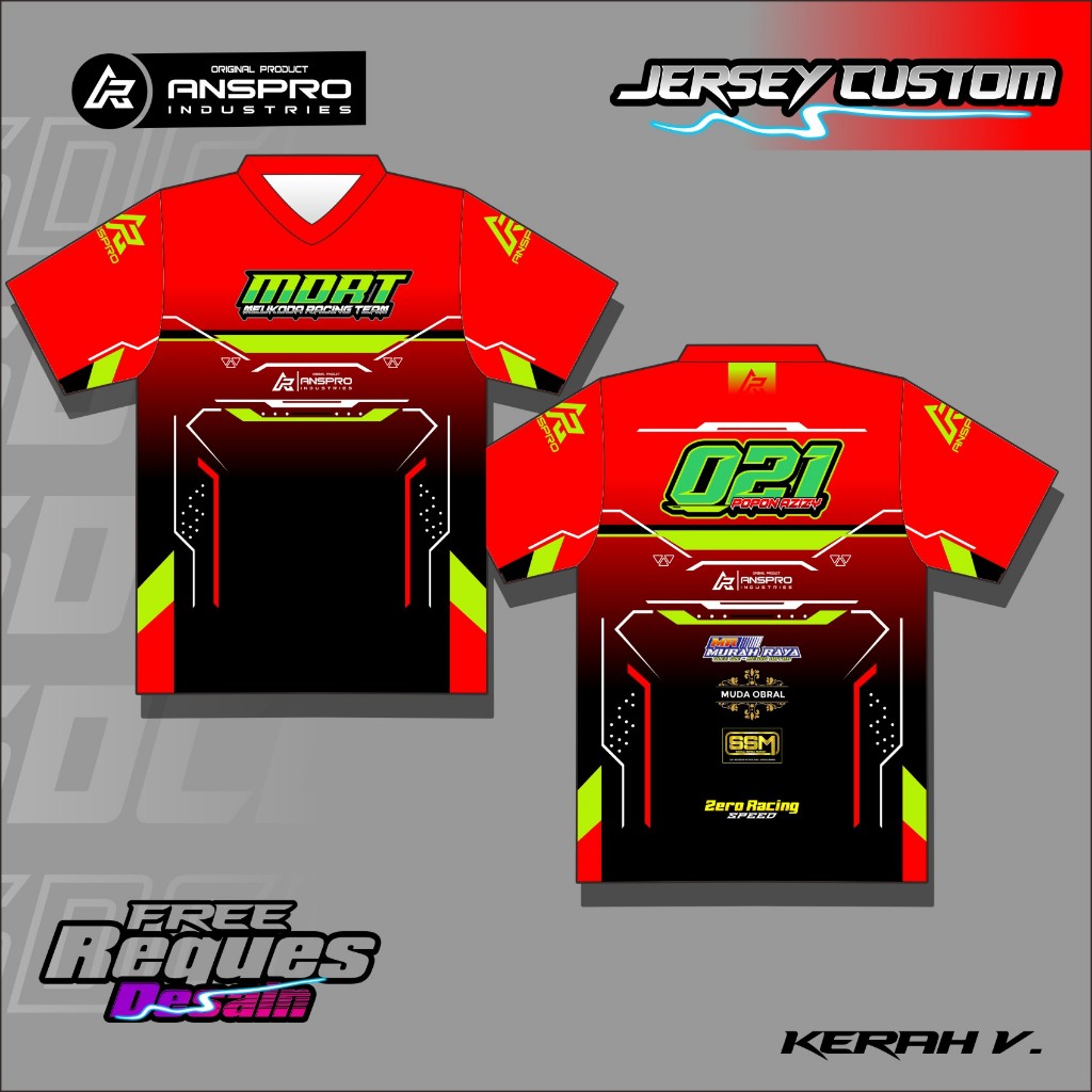 Jersey non kerah jersey racing balap joki drag jersey racing non kerah free request