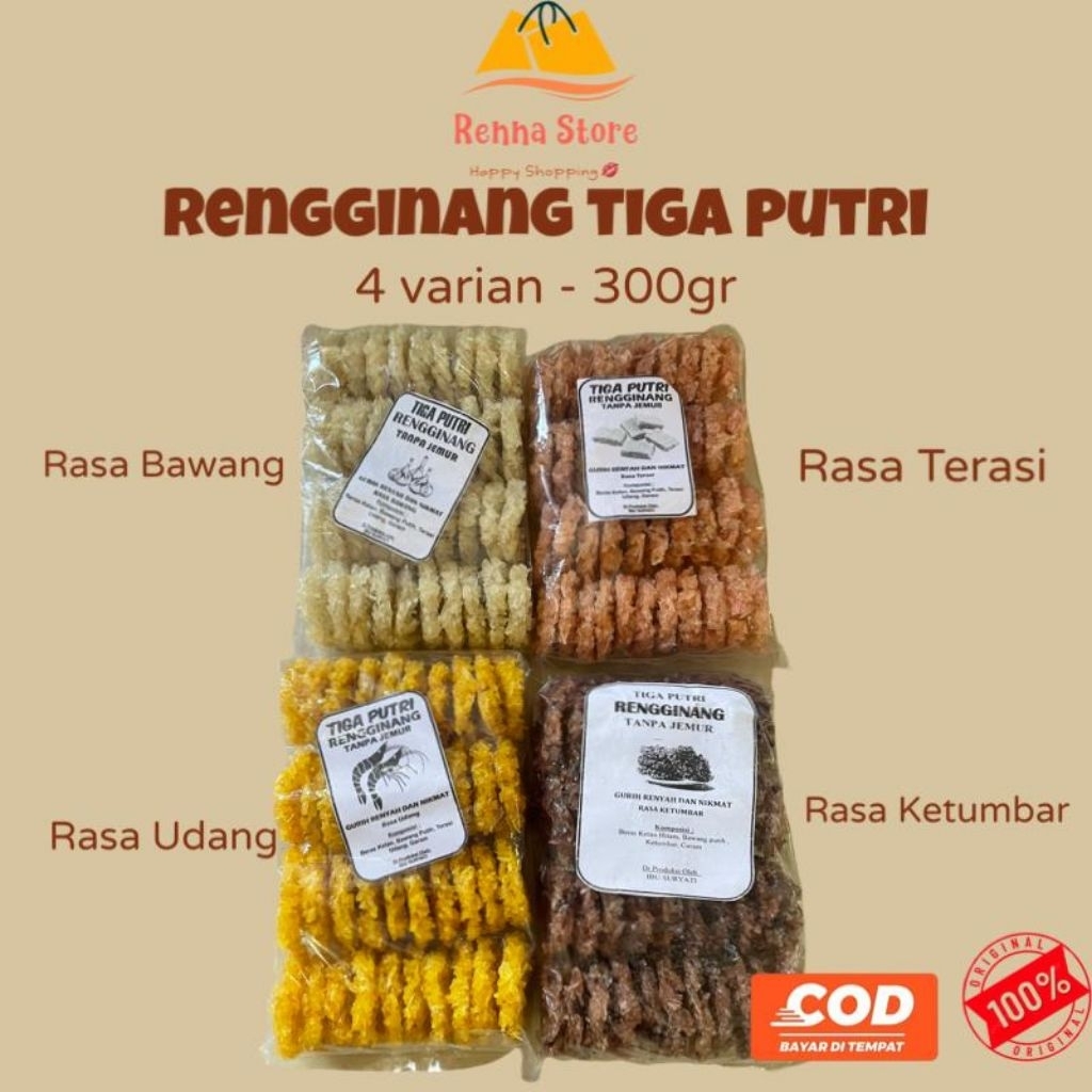 

RENGGINANG Rasa Terasi Bawang Udang Ketumbar 300gr Renyah Kriuk Tanpa di Jemur