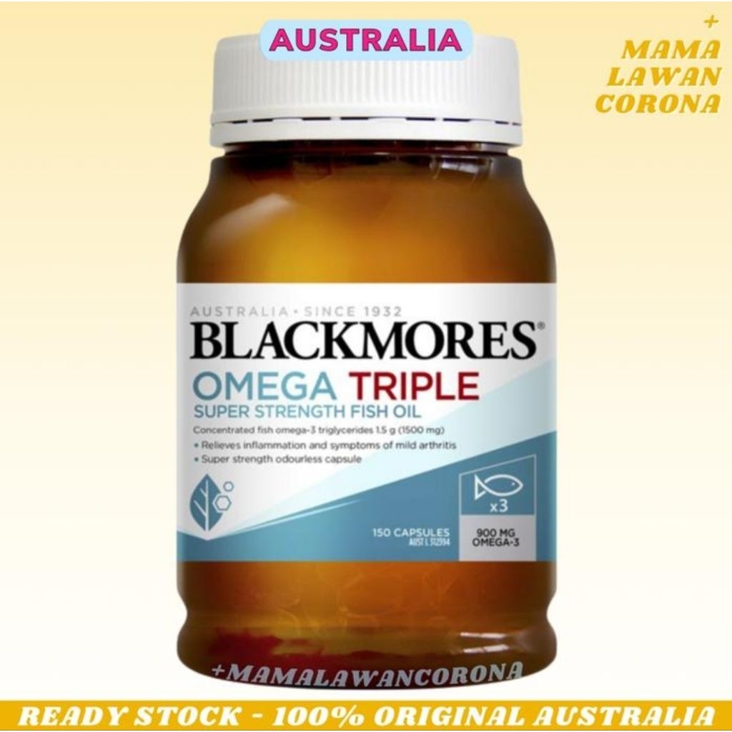 Termurah Blackmores Fish Oil Omega 3 TRIPLE CONCENTRATE 150 capsules