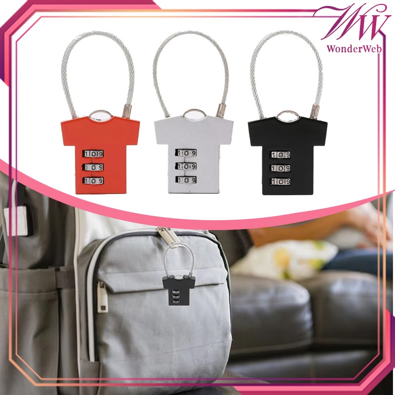 Gembok Koper Nomor Gembok Nomor 3 Digit Kunci Gembok Tali Kawat Serbaguna Padlock Gembok