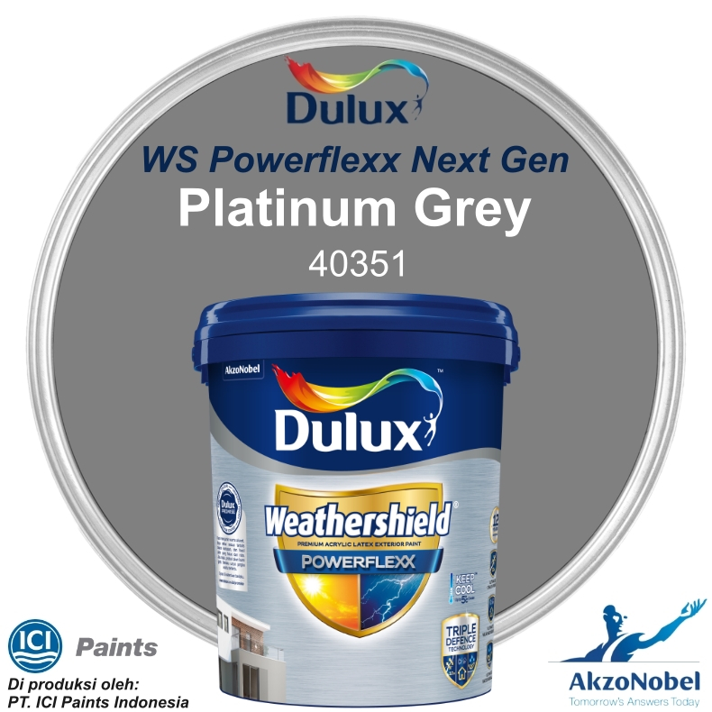 CAT DULUX WEATHERSHIELD POWERFLEXX 20 LT - PLATINUM GREY 40351