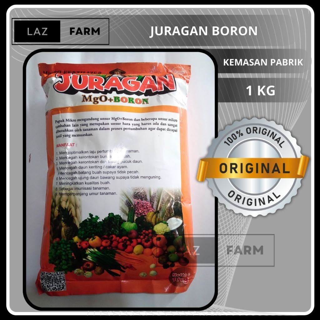 Pupuk Kalsium JURAGAN BORON PLUS MgO 1 KG Kemasan Pabrik