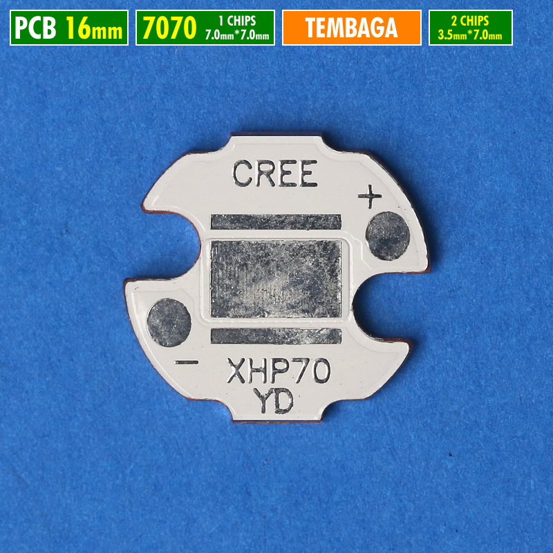 PCB 7070 16mm Tembaga Led 7x7mm XHP70 XHP 702 P70 Chip Ukuran 7mm x 7mm Cree MCP Yinding Senter Led 