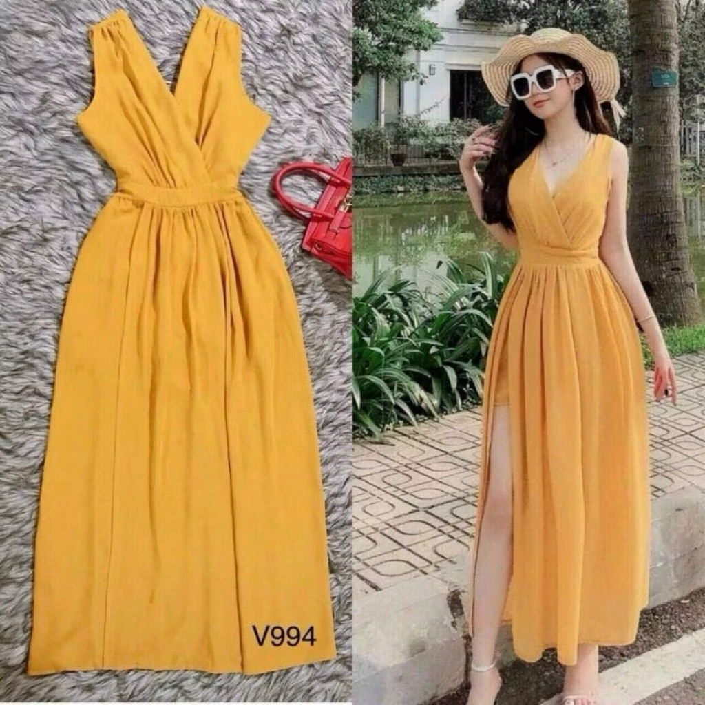 REDY STOCK Calysta Midi Dress Summer Model korean