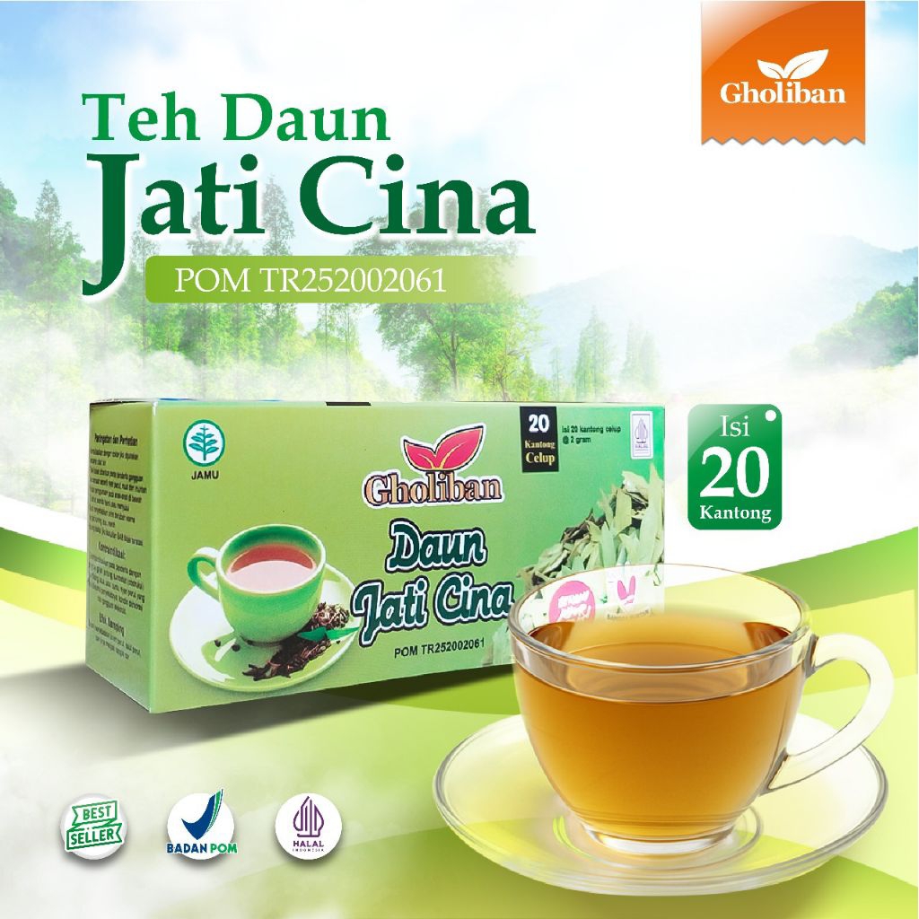 

Gholiban Teh Celup Herbal Daun Jati Cina 20 Teh Celup