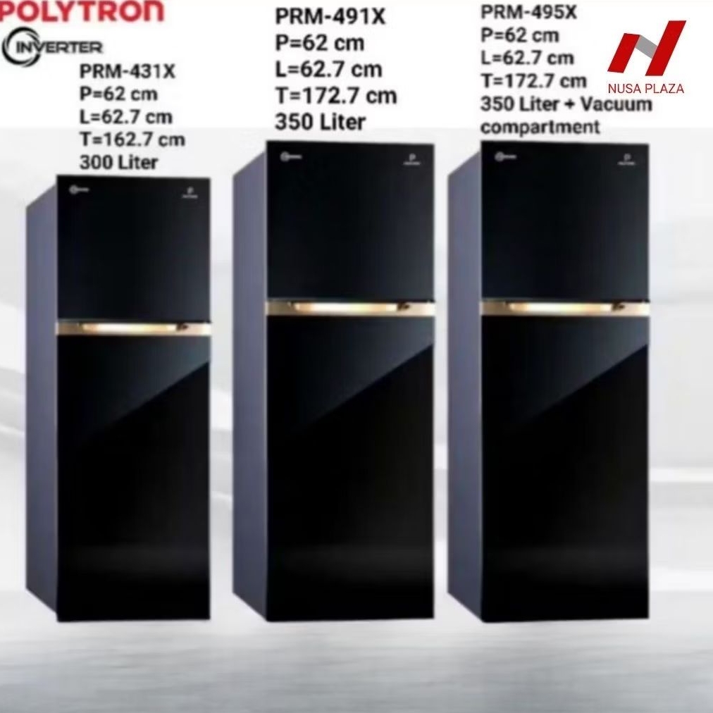 KULKAS POLYTRON 2 PINTU BELLEZA JUMBO INVERTER PRM-431 / 491 / 495