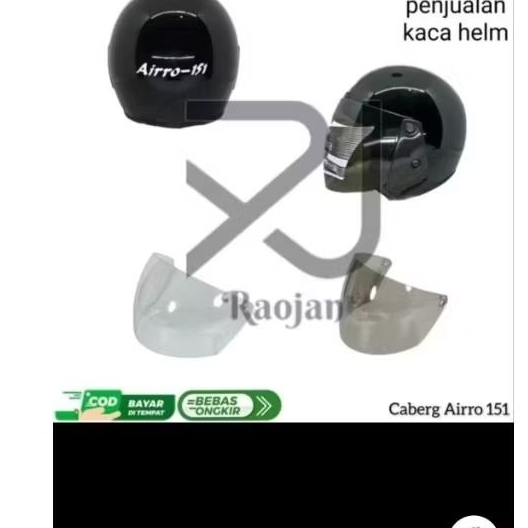 Kaca helm Caberg Airro 151 Visor helm Caberg Airro Hitam Bening
