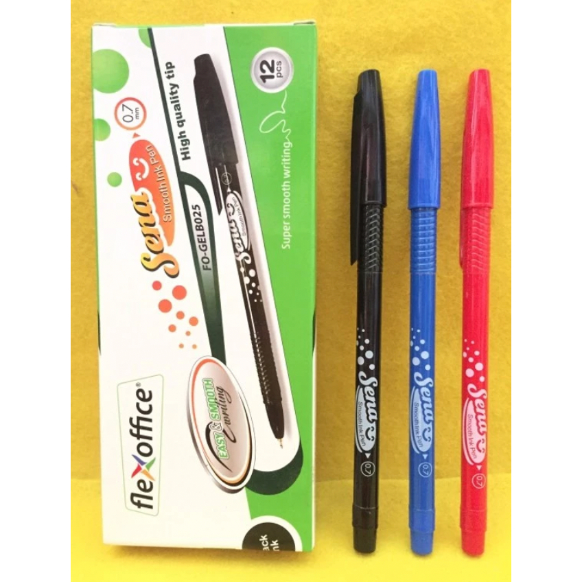 

Flexoffice Pulpen Pen Sena 0.7mm (Isi 3 pcs) Hitam Merah Biru