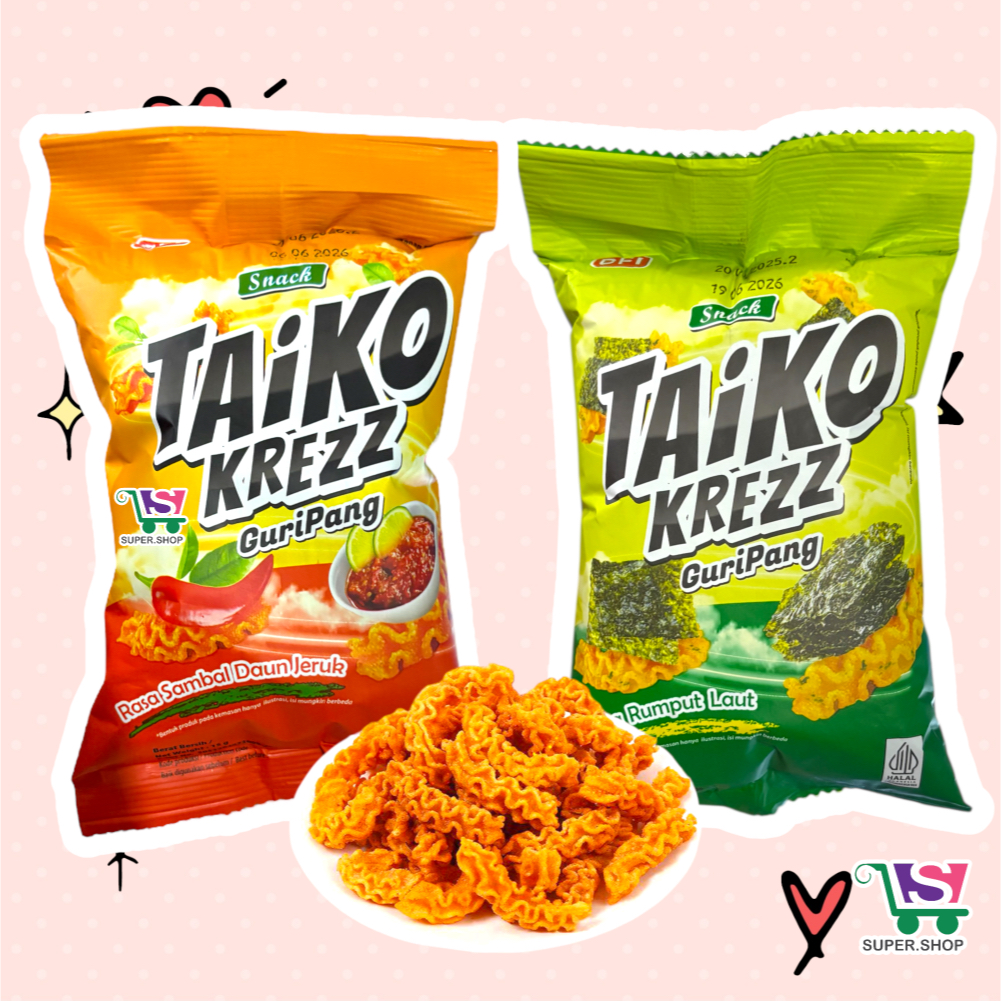 

Taiko Krezz Guripang Sambal Daun Jeruk / Rumput Laut Snack Viral 15 Gram