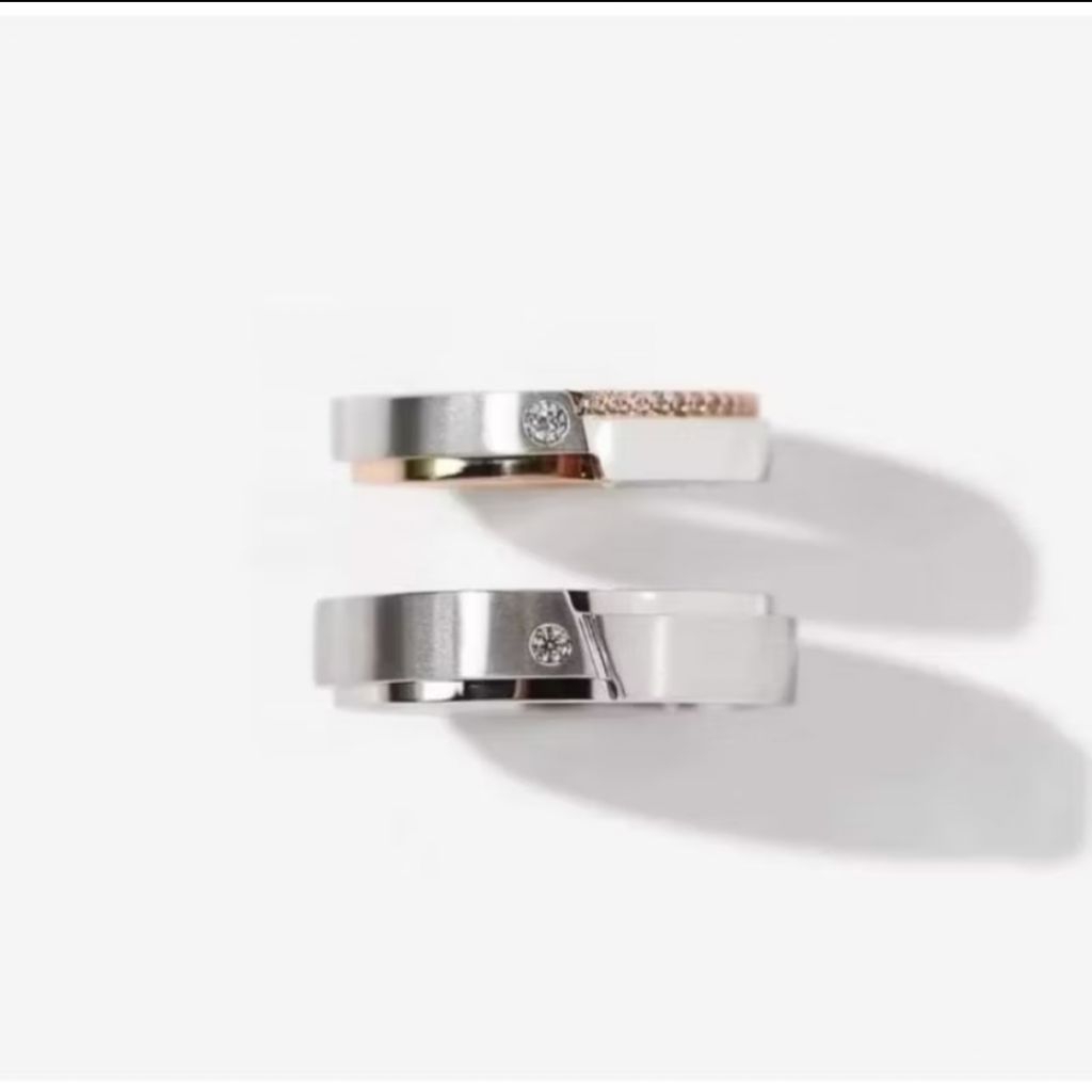 cincin tunangan muslim couple / paladium / gratis box cincin