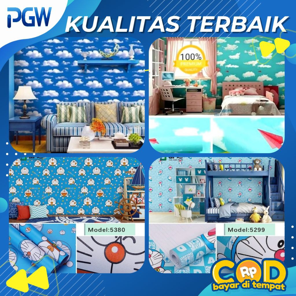 Wallpaper Dinding Kamar Anak Cowok Wallpaper Dinding Doraemon PUSAT GROSIR WALLPAPER Wallpaper Dindi