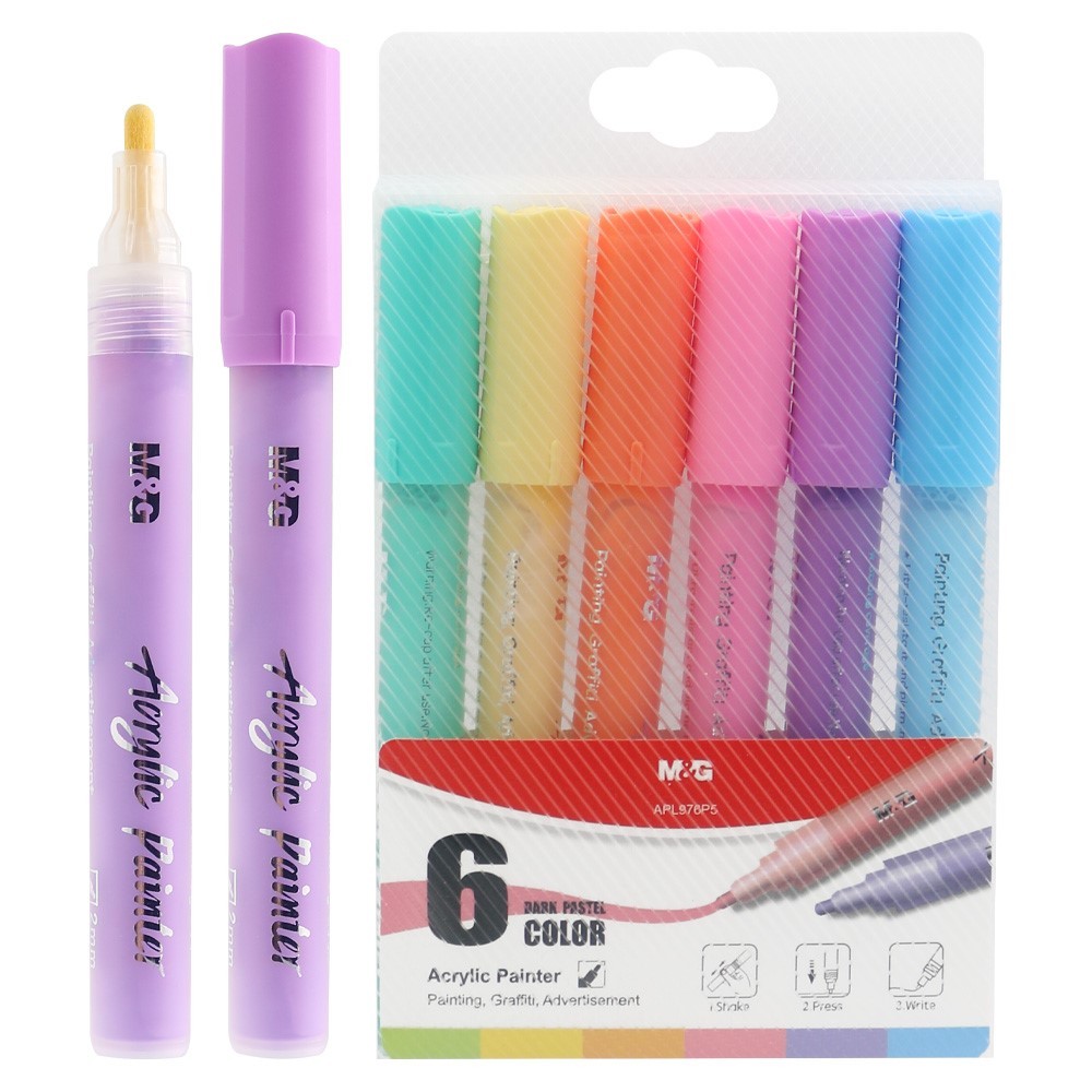 

Spidol Acrylic M&G Dark Pastel set isi 6 APL976P5 - Alat Tulis Senang