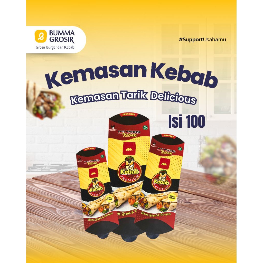 

Kemasan Kebab Tarik Delicious - Kemasan Kebab - Bahan Premium - 100lembar