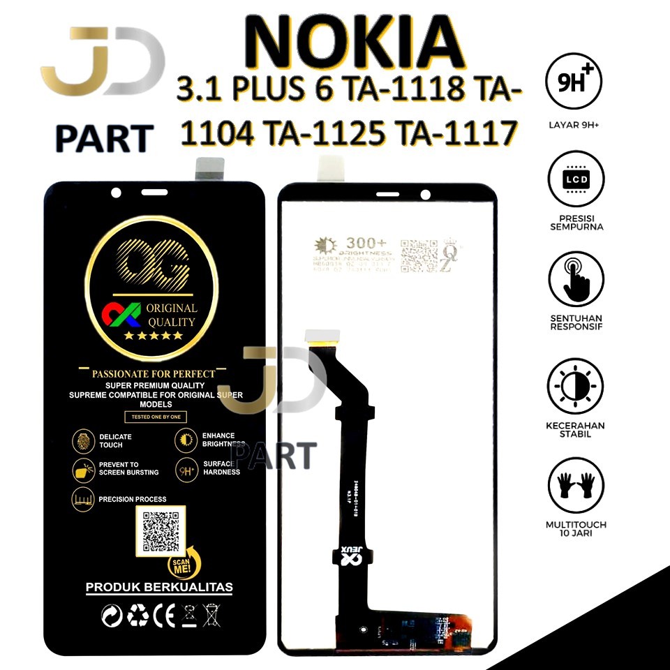 LCD TOUCHSCREEN NOKIA 3.1 PLUS 6 TA-1118 TA-1104 TA-1125 TA-1117 COMPLETE ORIGINAL 1 SET