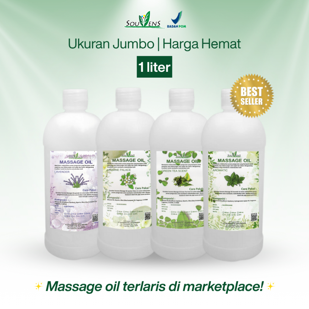Massage Oil 1L | Minyak Pijat Aromaterapi untuk Spa & Homecare Massage