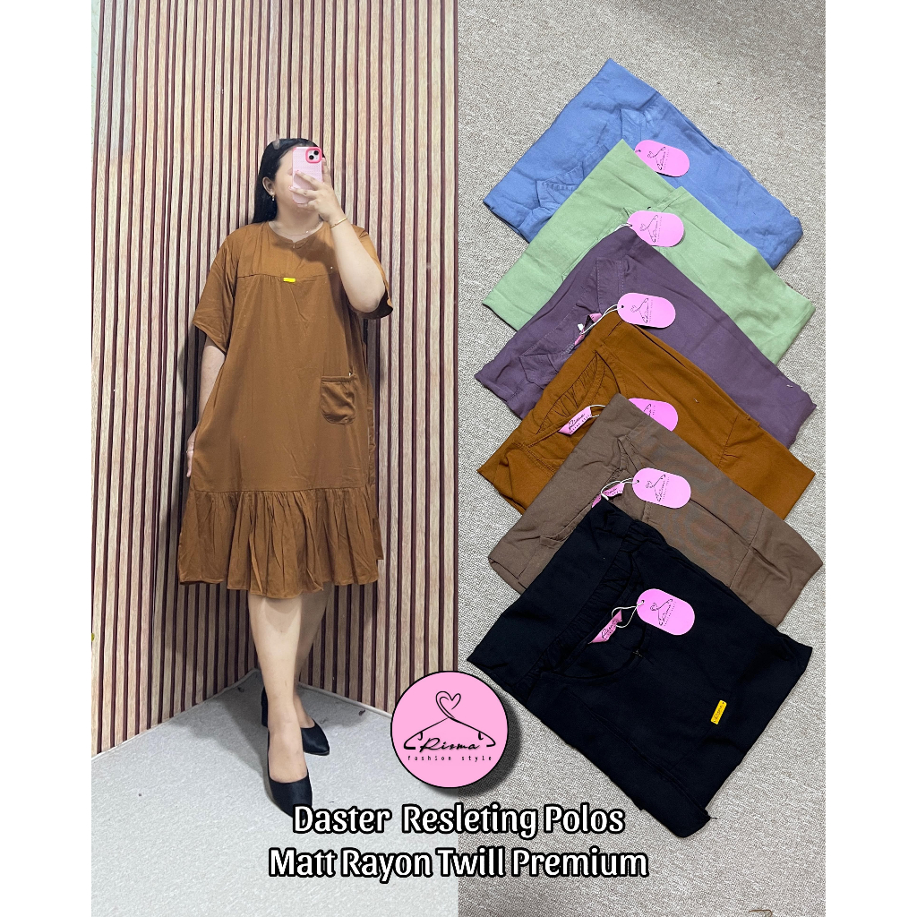 Daster Polos Bahan Rayon Premium Resleting Daster Wanita Model terbaru Daster Bumil/Busui Friendly