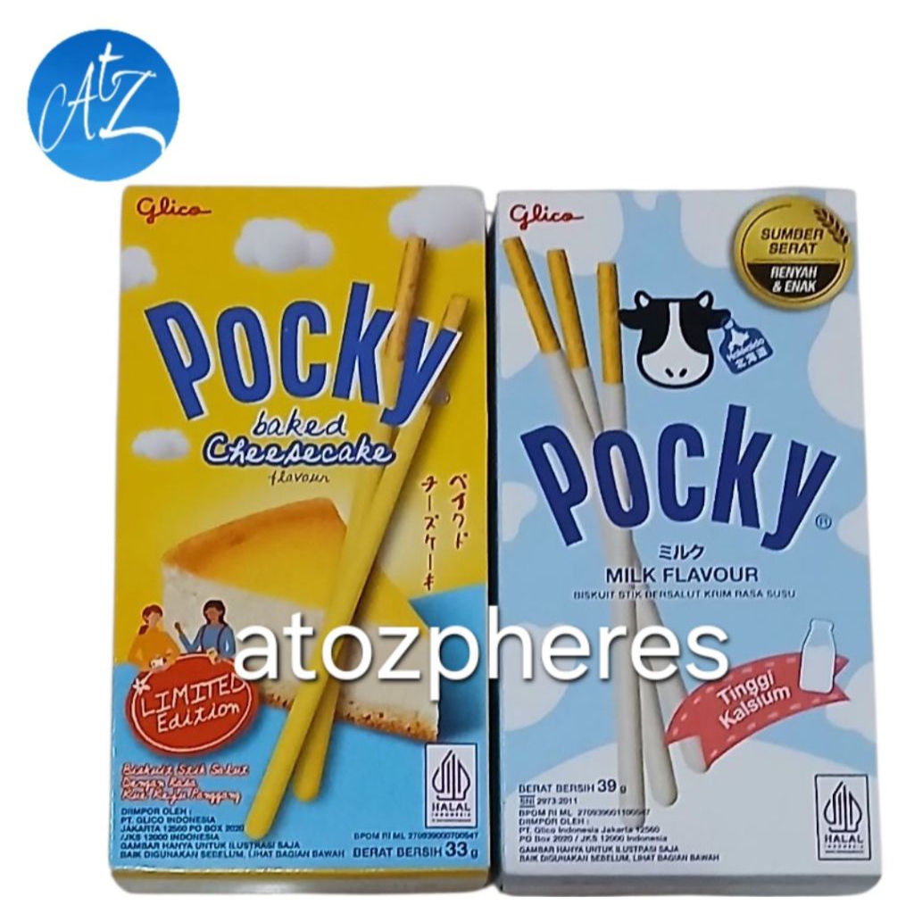 

LIMITED EDITION ! Biskuit stik salut krim dengan rasa susu kue keju panggang halal MUI Glico Pocky Milk 39g Baked Cheesecake cheese cake 33g flavour flavor biscuit stick sticks kemasan kotak box