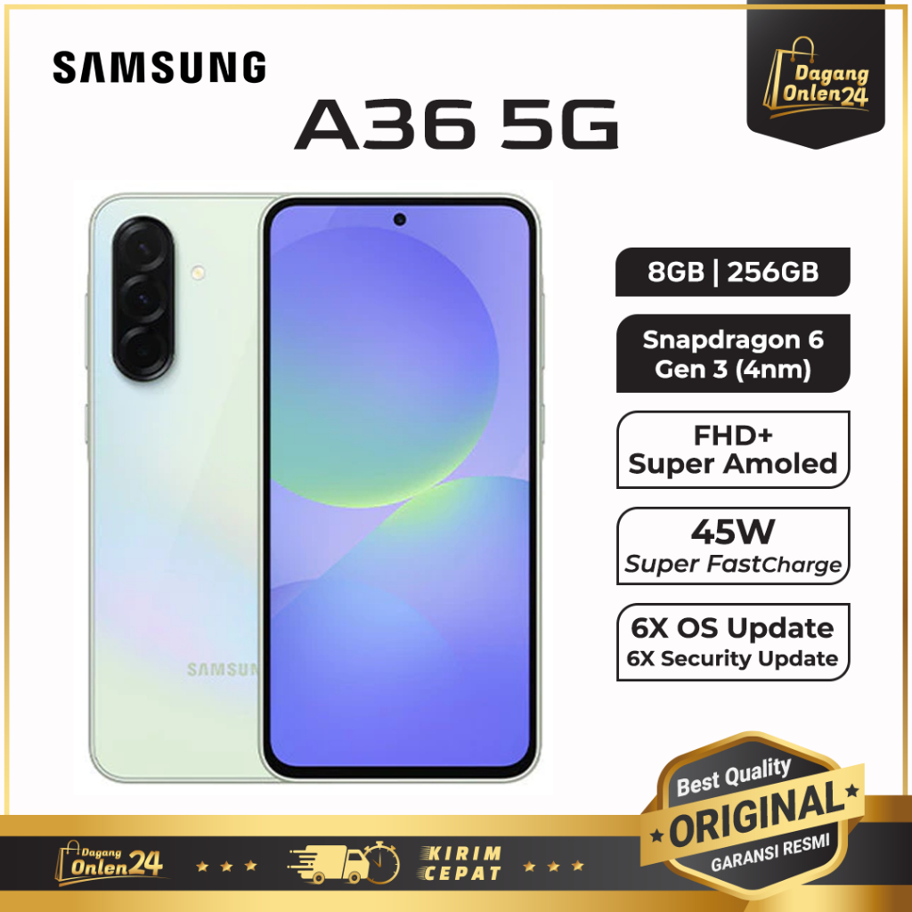 Samsung Galaxy A36 5G 8/256GB Super AMOLED HP Gaming Terbaik Handphone Android Terbaru 2025 Original