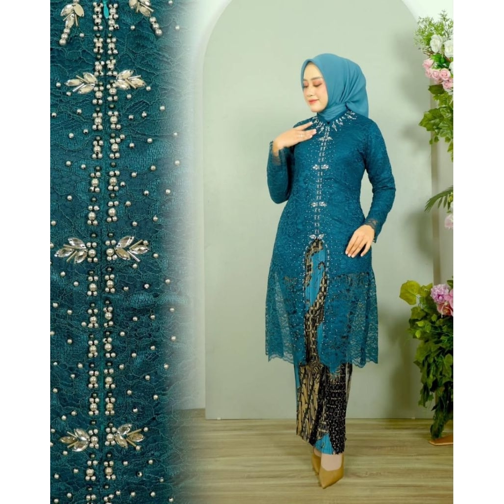 Kebaya Tunik Zig Zag / Kebaya Modern / Kebaya Brokat Payet / Kebaya Wisuda Modern / Kebaya Pesta Mod