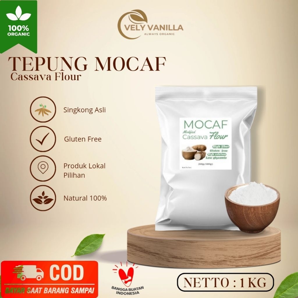 

Tepung Mocaf Gluten Free 1 Kg/1000g Tepung Singkong Serbaguna Modified Cassava Flour Halal