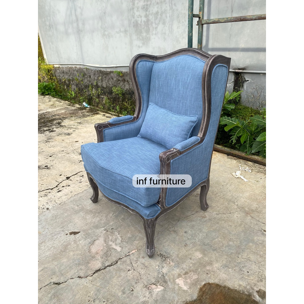 classic chair wing chair klasik antik rustik