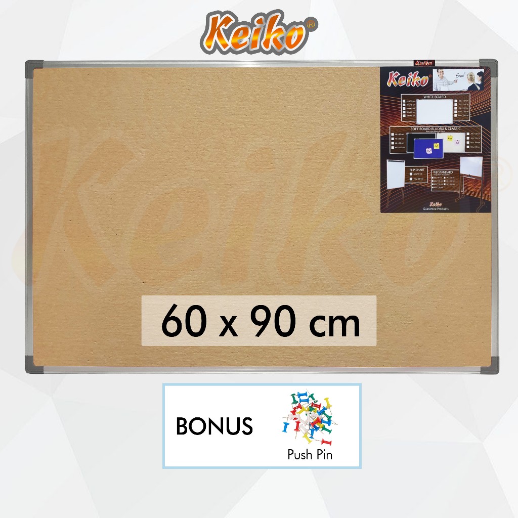

Softboard / Pin Board / Cork Board / Papan Pengumuman / Mading Gantung Polos Keiko 60 x 90 cm
