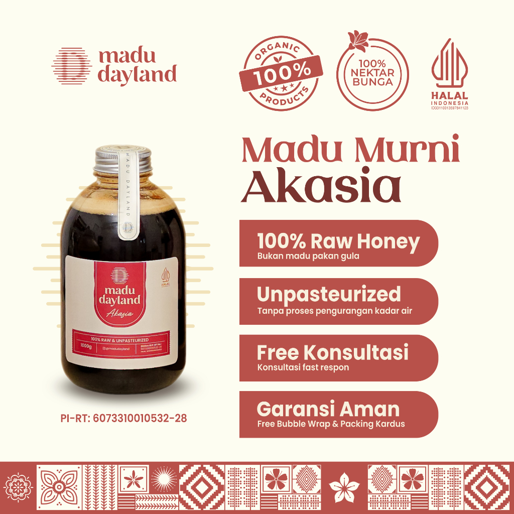 

Madu Murni Nektar Akasia Madu Dayland 100% Raw Honey