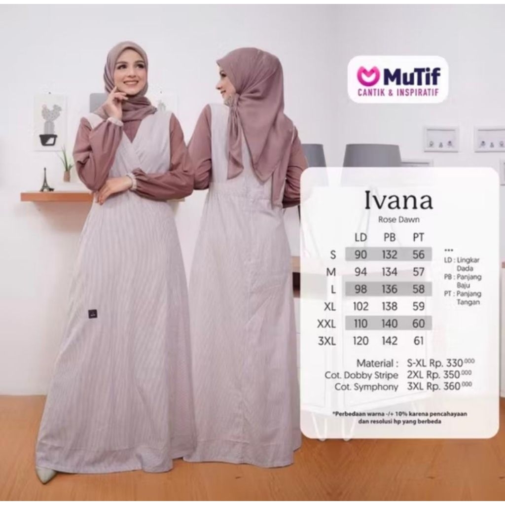 GAMIS MUTIF IVANA GREY DAN ASH ROSE