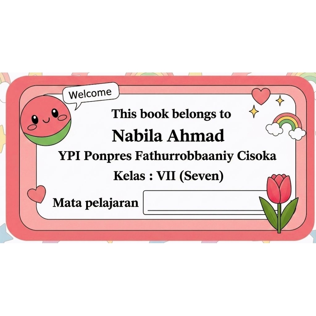 

stiker label mata pelajaran