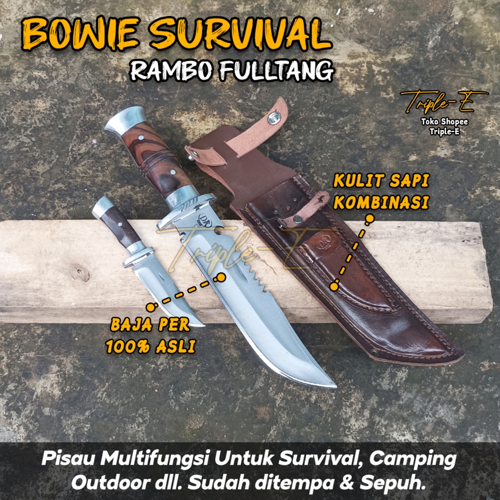 Pisau Rambo Anak SET | Pisau Suvival Camping