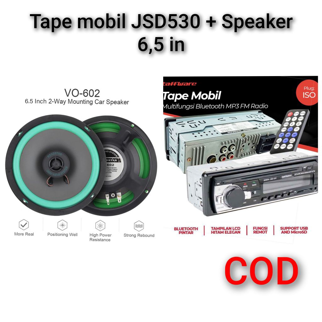 Tape Mobil Bluetooth MP3 JSD 530  + 2bh Speaker Roadstar 4 inch