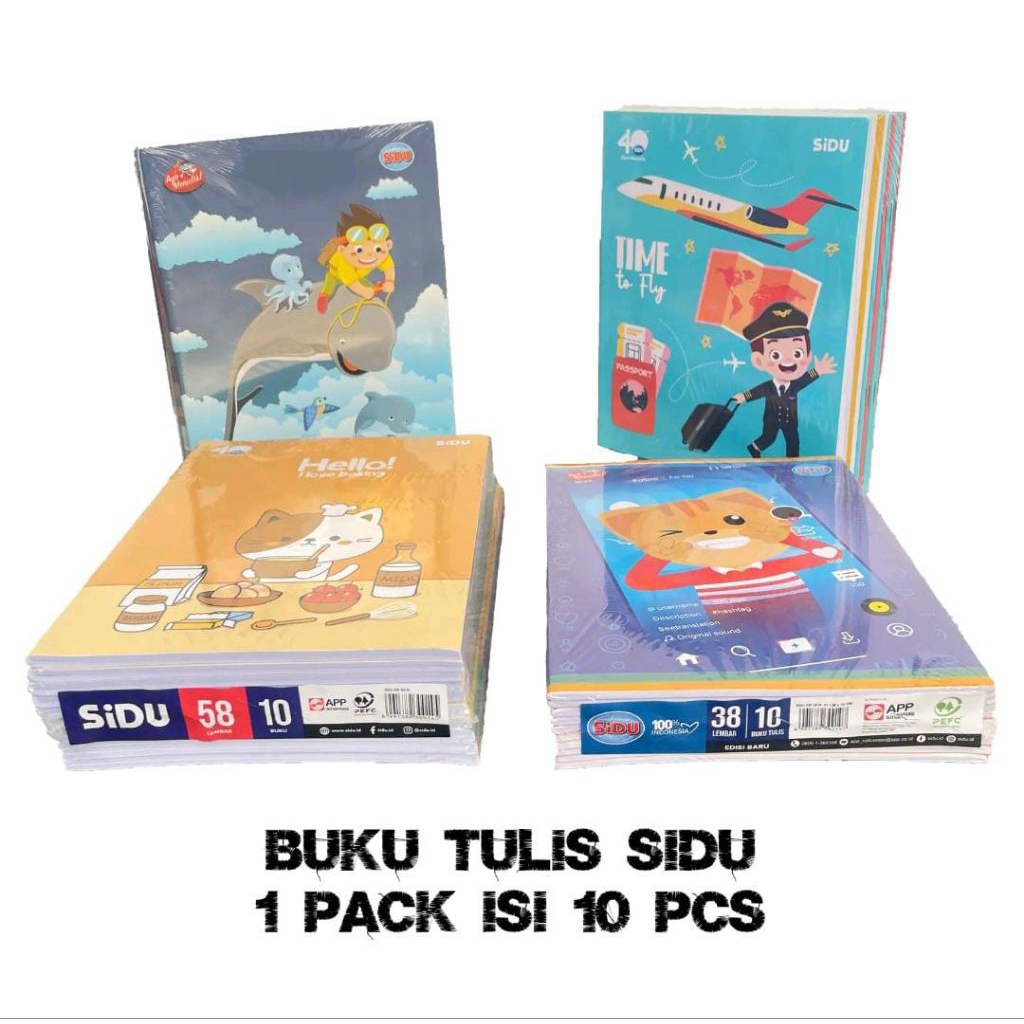 

Buku tulis SIDU 1 pack isi 10 pcs