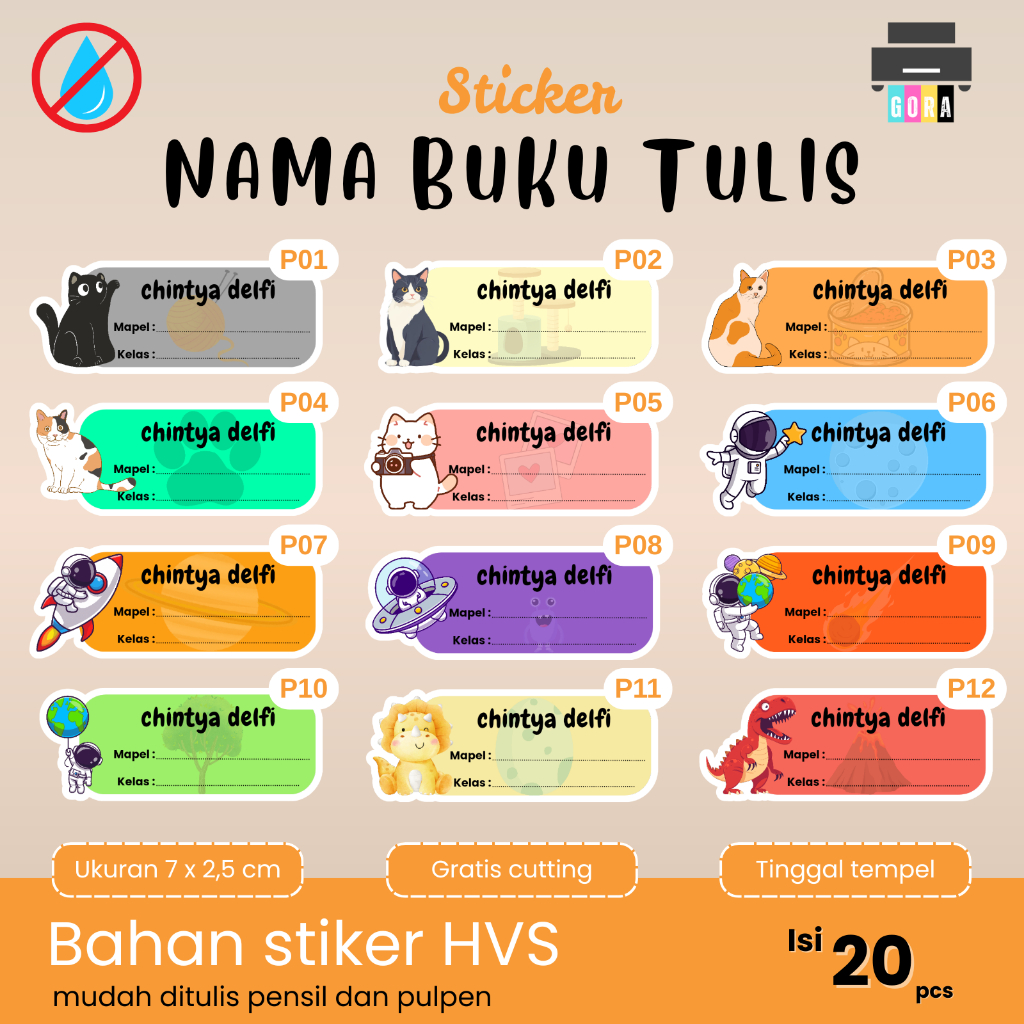 

STIKER NAMA BUKU TULIS / LABEL NAMA BUKU / STIKER BUKU PELAJARAN / LABEL BUKU SEKOLAH