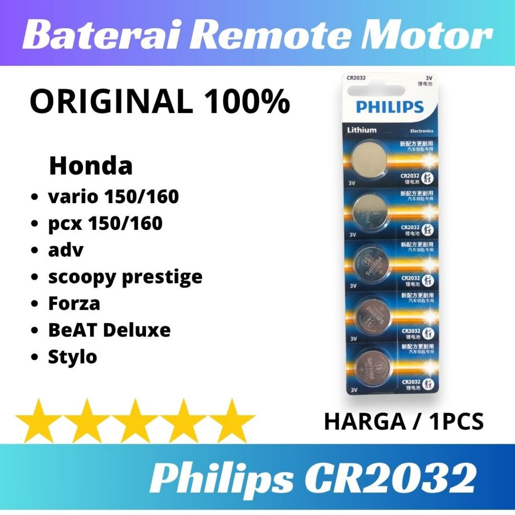 Baterai Philips CR2032 CR 2032 Baterai remote Vario 160 PCX 160 ADV