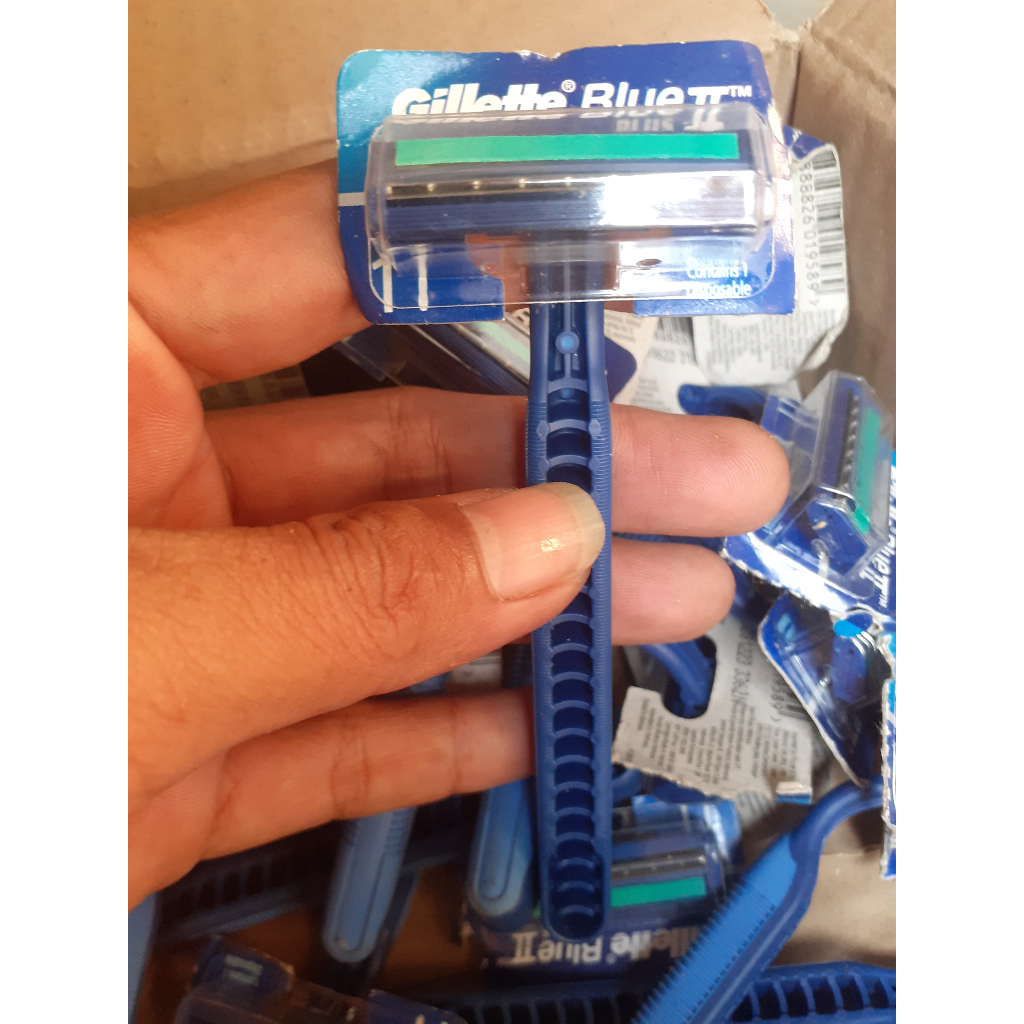 Gillette blue 2 paket hemat alat cukur/cukur jenggot/kerok jenggot