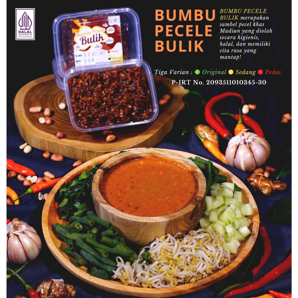 

BEST SELLER Sambal Pecel Madiun Premium 200 250 300gr Sambel Pecel Sangrai Bumbu Pecele Bulik Lezat