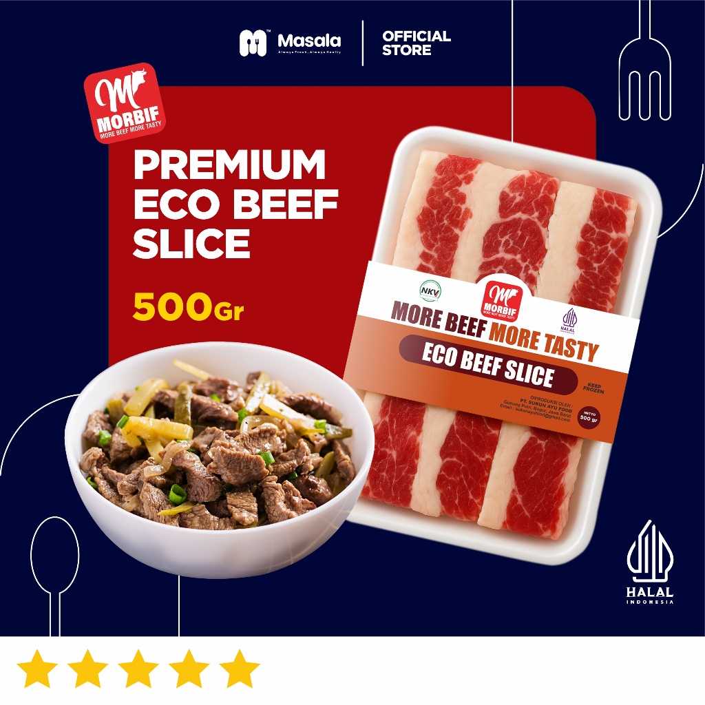 

ECO BEEF SLICE MORBIF 500gr - Daging Sapi Premium Slice Beku Fresh untuk Shabu, Yakiniku, Home Grill
