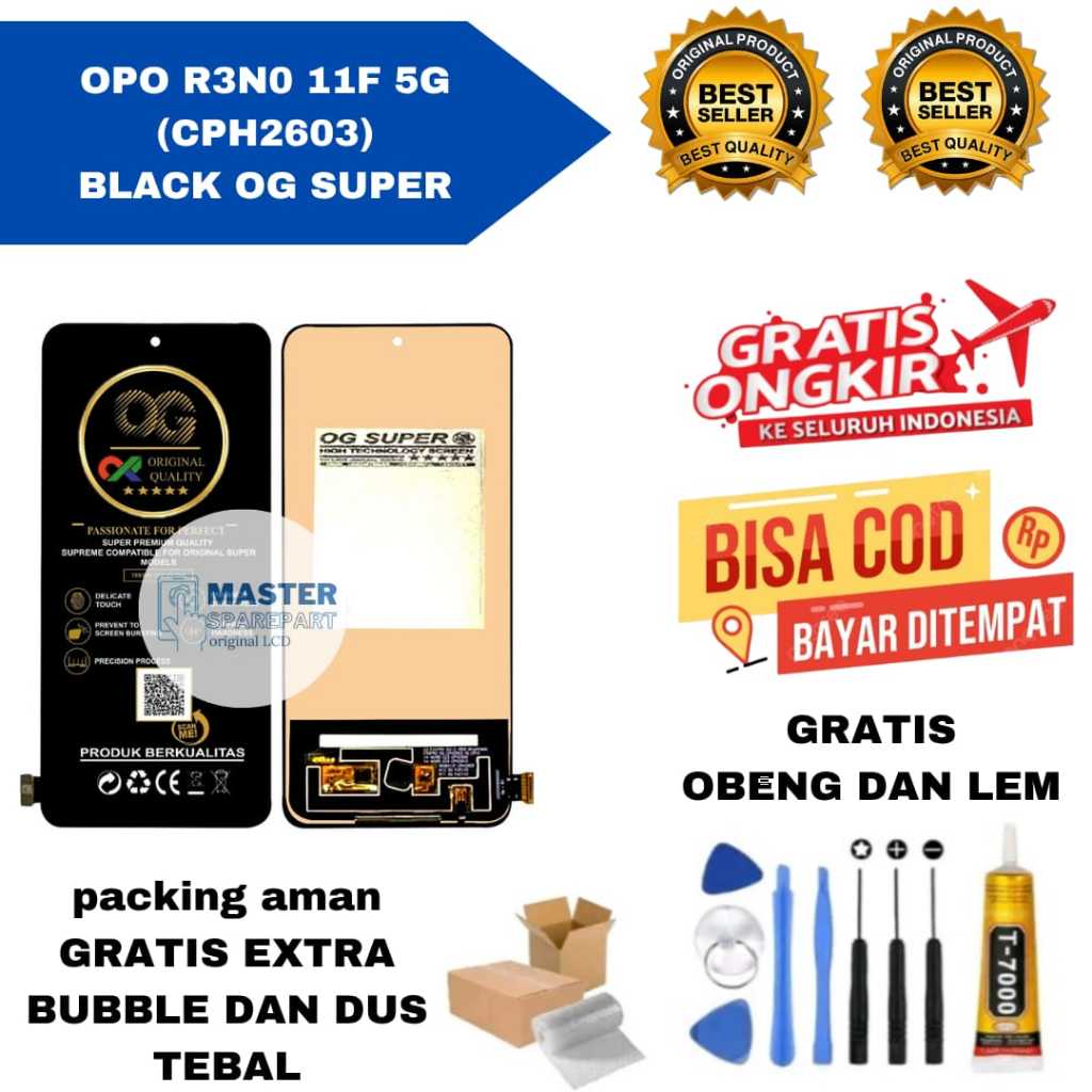 LCD KOMPATIBEL UNTUK OG SUPER OPO RENO 11F 5G / CPH2603 FULLSET LEM + OBENG