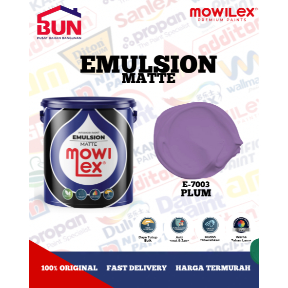 Mowilex Emulsion Cat Tembok Interior 20 Liter - PLUM (TINTING)