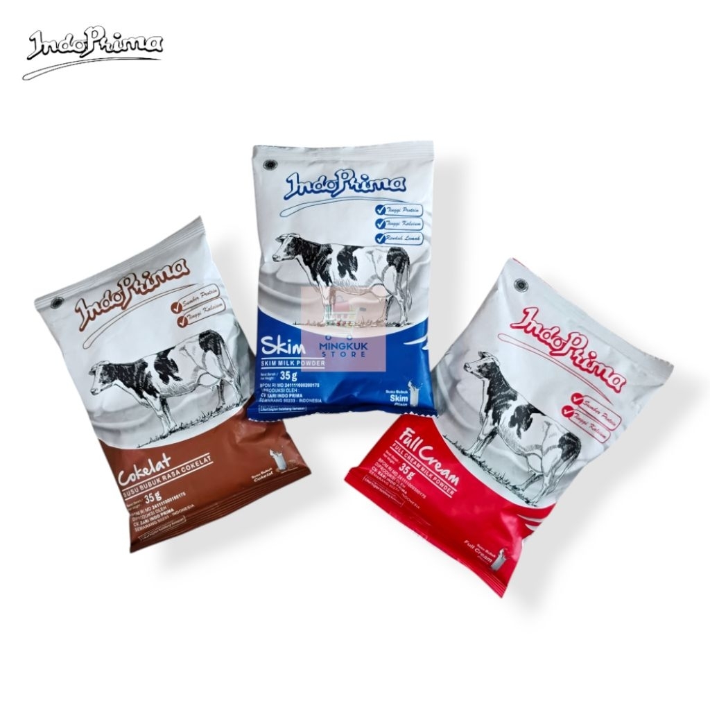 

Indoprima Sachet 35gr - Susu Bubuk Indo Prima Sachet Full Cream, Skim, Cokelat