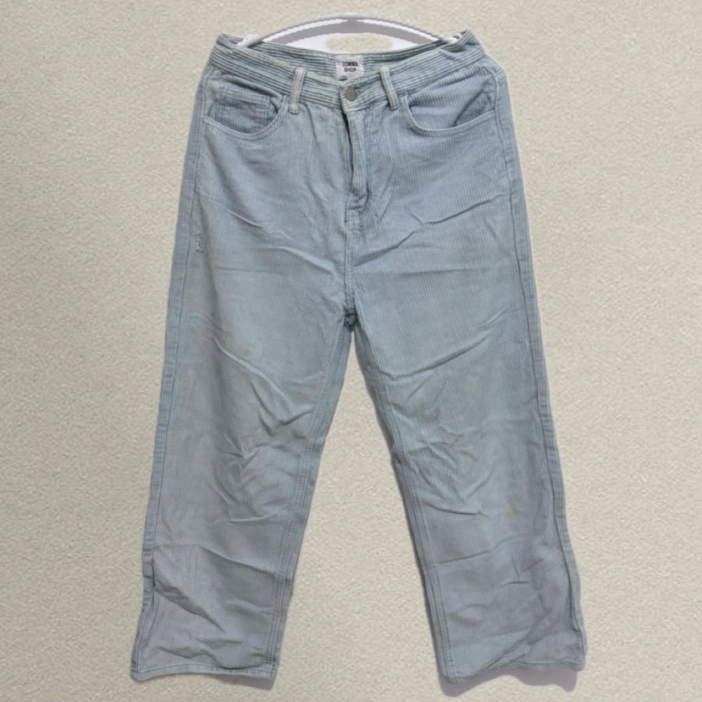 Corduroy Pants Celana Panjang Korduroy - Biru Kehijauan