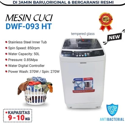 Mesin Cuci 1 Tabung 9 Kg - 10 Kg Denpoo DW 093 Stainless Steel Low Watt