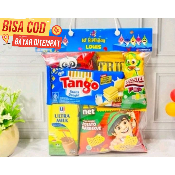 

BEST SELLER PAKET BINGKISAN SNACK ULTAH ANAK PRAKTIS MURAH 1 BUNGKUS ( 6 VARIAN) HADIAH