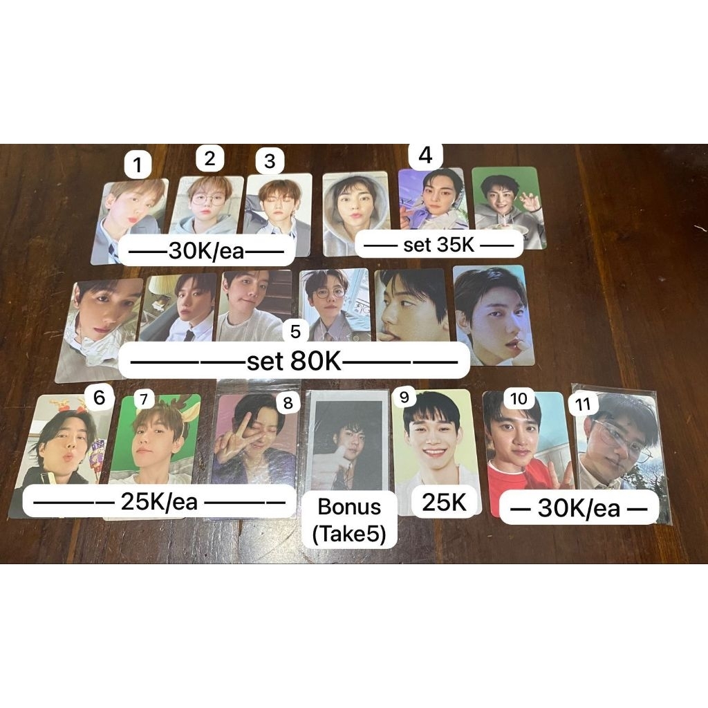 PC EXO Photocard Baekhyun Xiumin Kyungsoo EXO