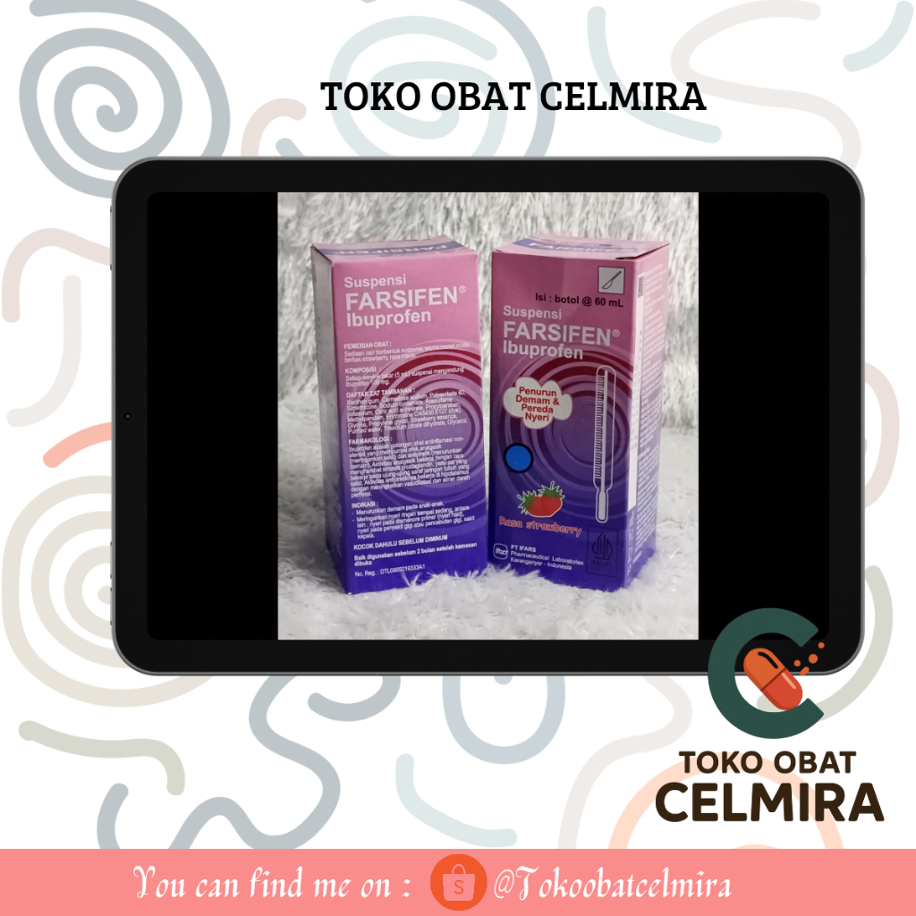 Farsifen Ibuprofen Sirup Rasa Strawberry