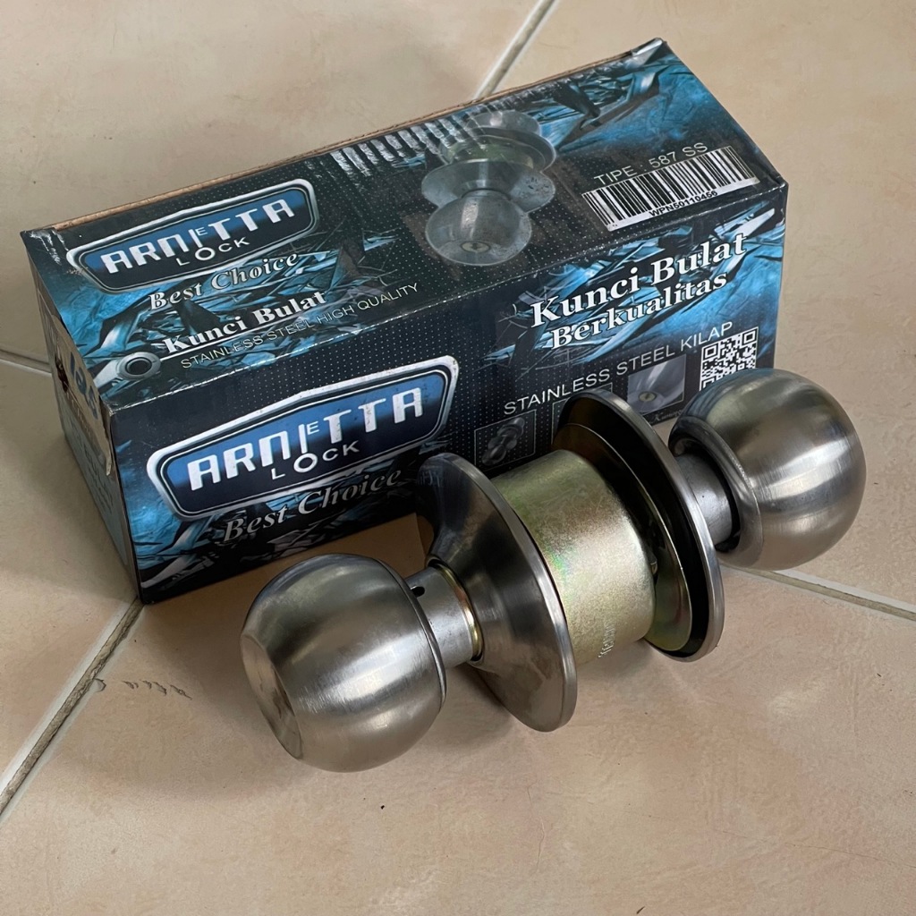 ARNETTA Kunci Bulat Kunci WC Kamar Mandi SS Stainless Silver